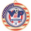 Custom Insert Soccer Medal with American Flag and Custom Team Logo